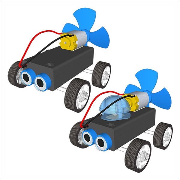 [스팀사이언스] 뉴 미니 전동 윈드 카 만들기(일반형/LED형)-5인용 / 풍력자동차 미니자동차 과학실험키트